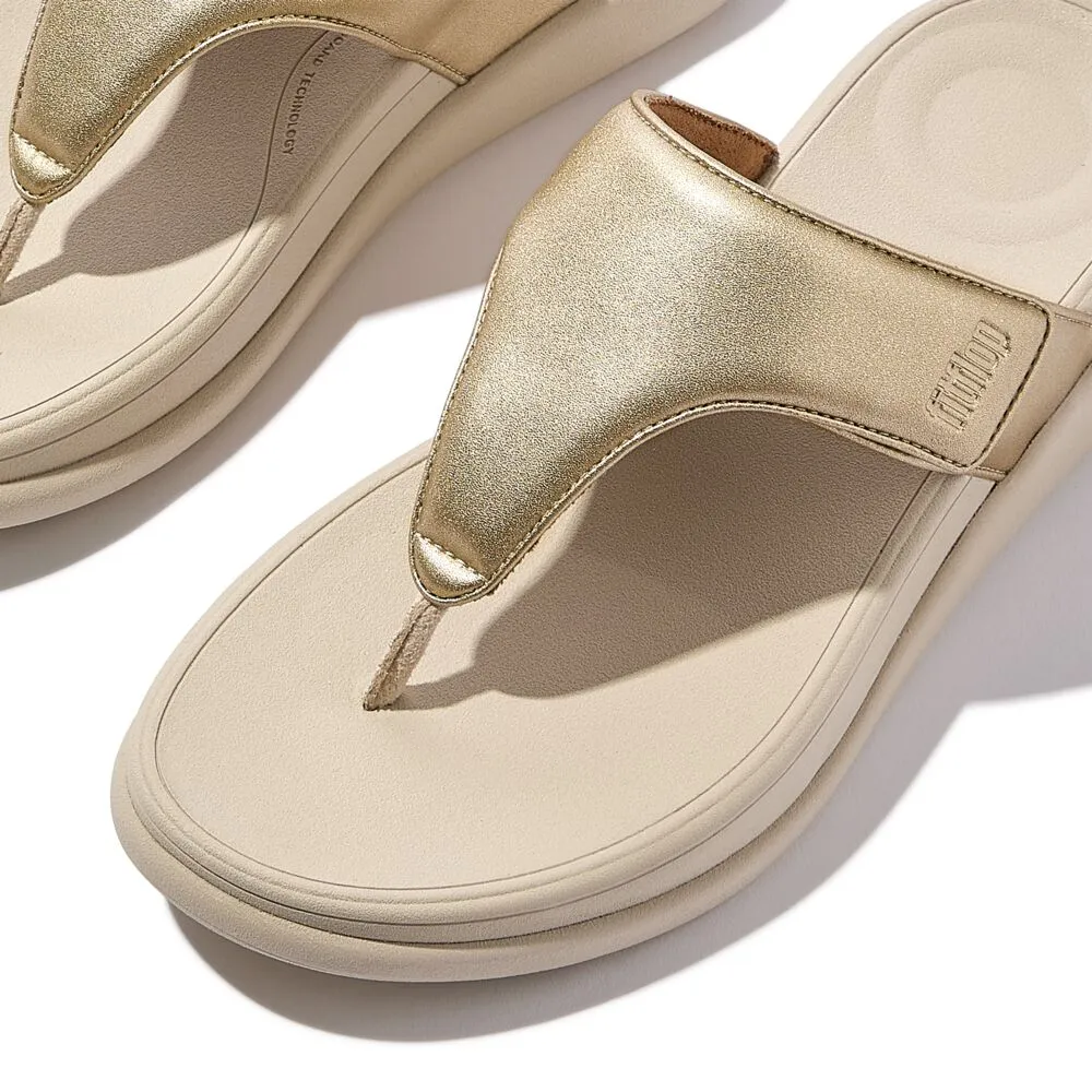 FitFlop F-Mode Go Adjustable Flatform Sandals - Platino