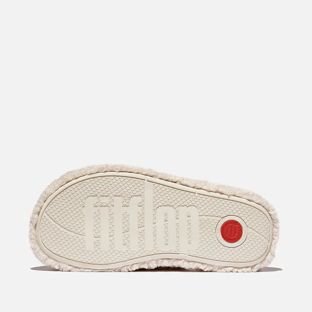 FitFlop iQushion D-Luxe Teddy Slipper Mules - Milk Ice