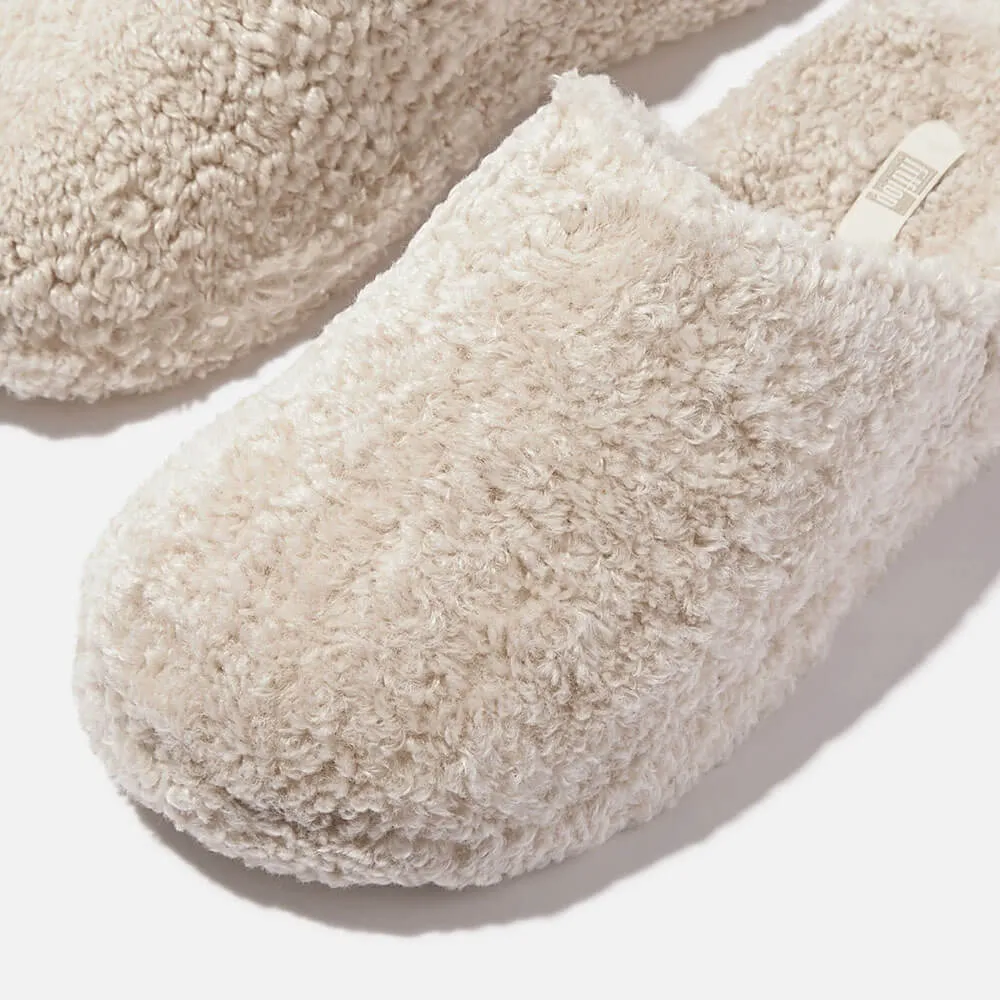 FitFlop iQushion D-Luxe Teddy Slipper Mules - Milk Ice