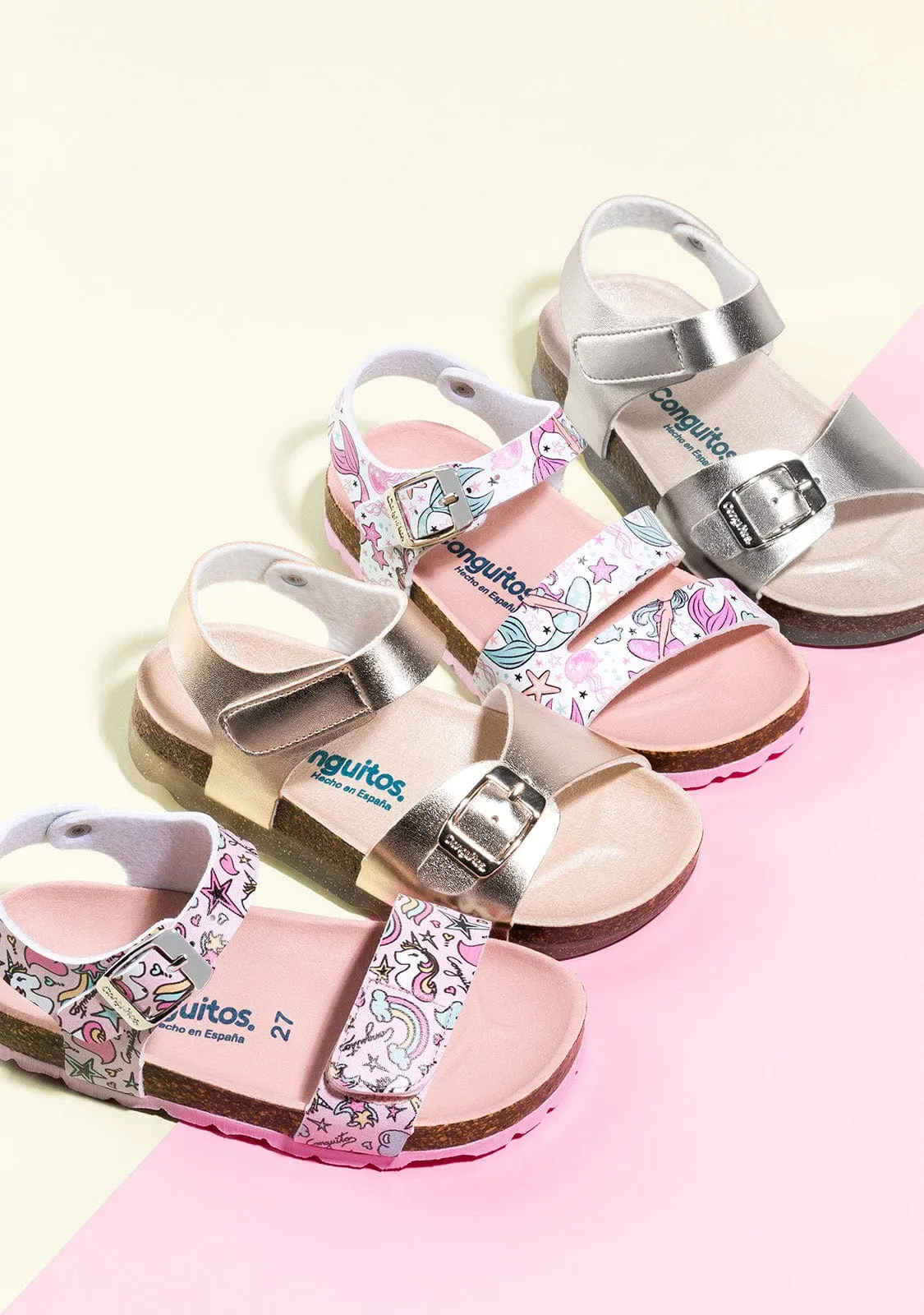 Girl's Silver Bio Sandals Metallized