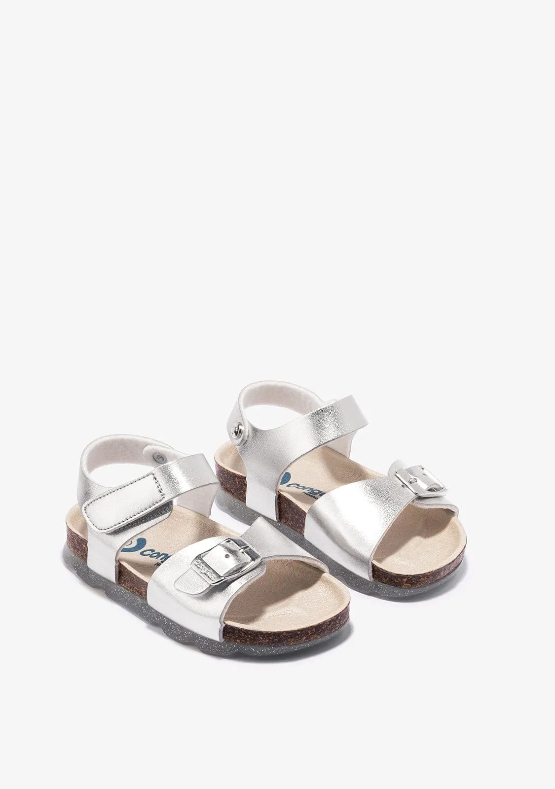 Girl's Silver Bio Sandals Metallized