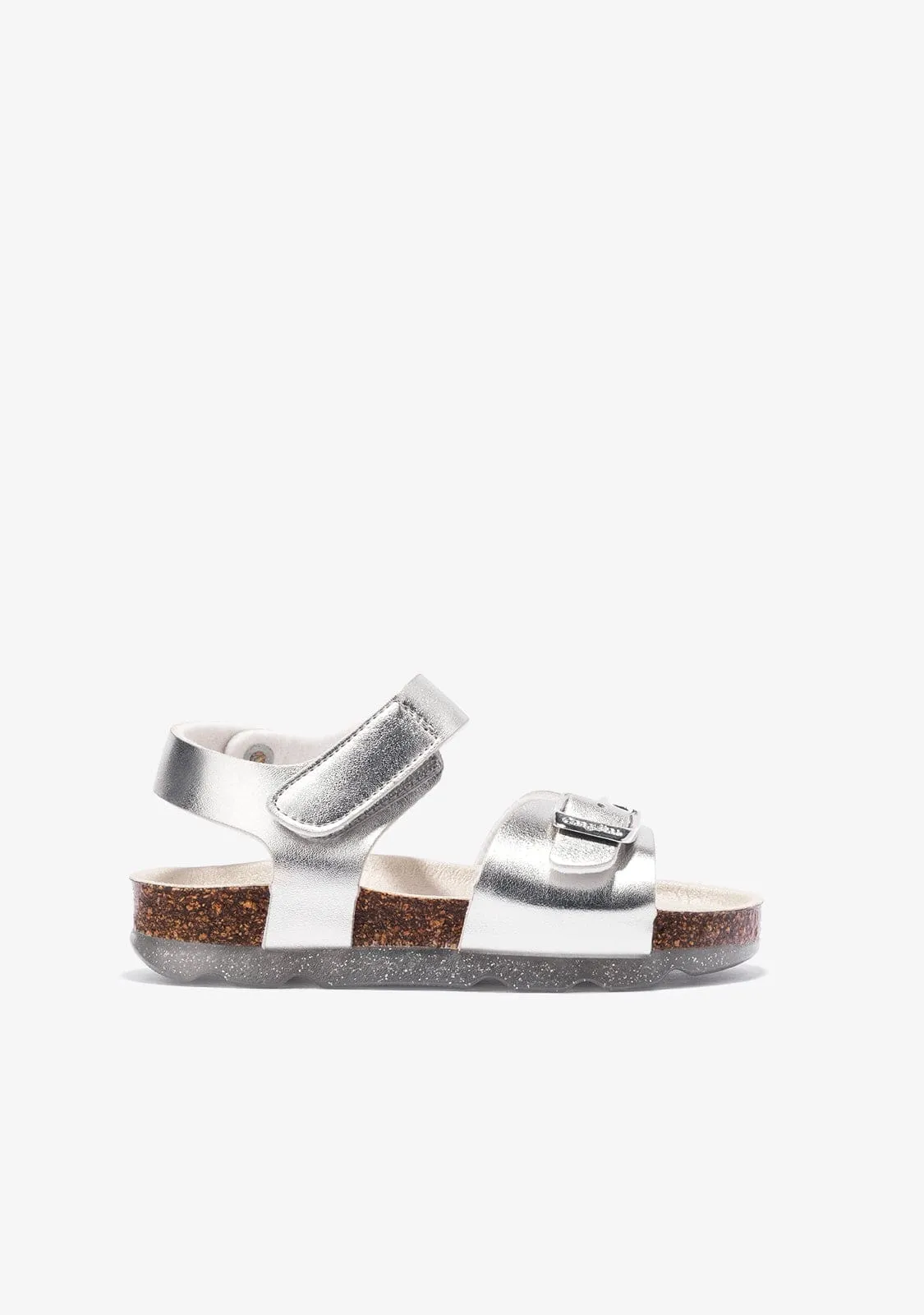 Girl's Silver Bio Sandals Metallized