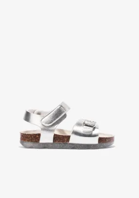 Girl's Silver Bio Sandals Metallized