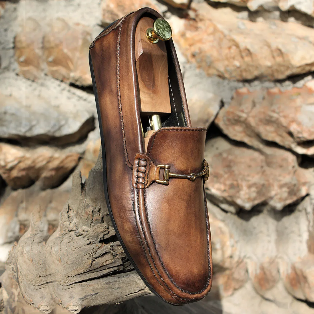 Goldenrod Tan Patina Loafers