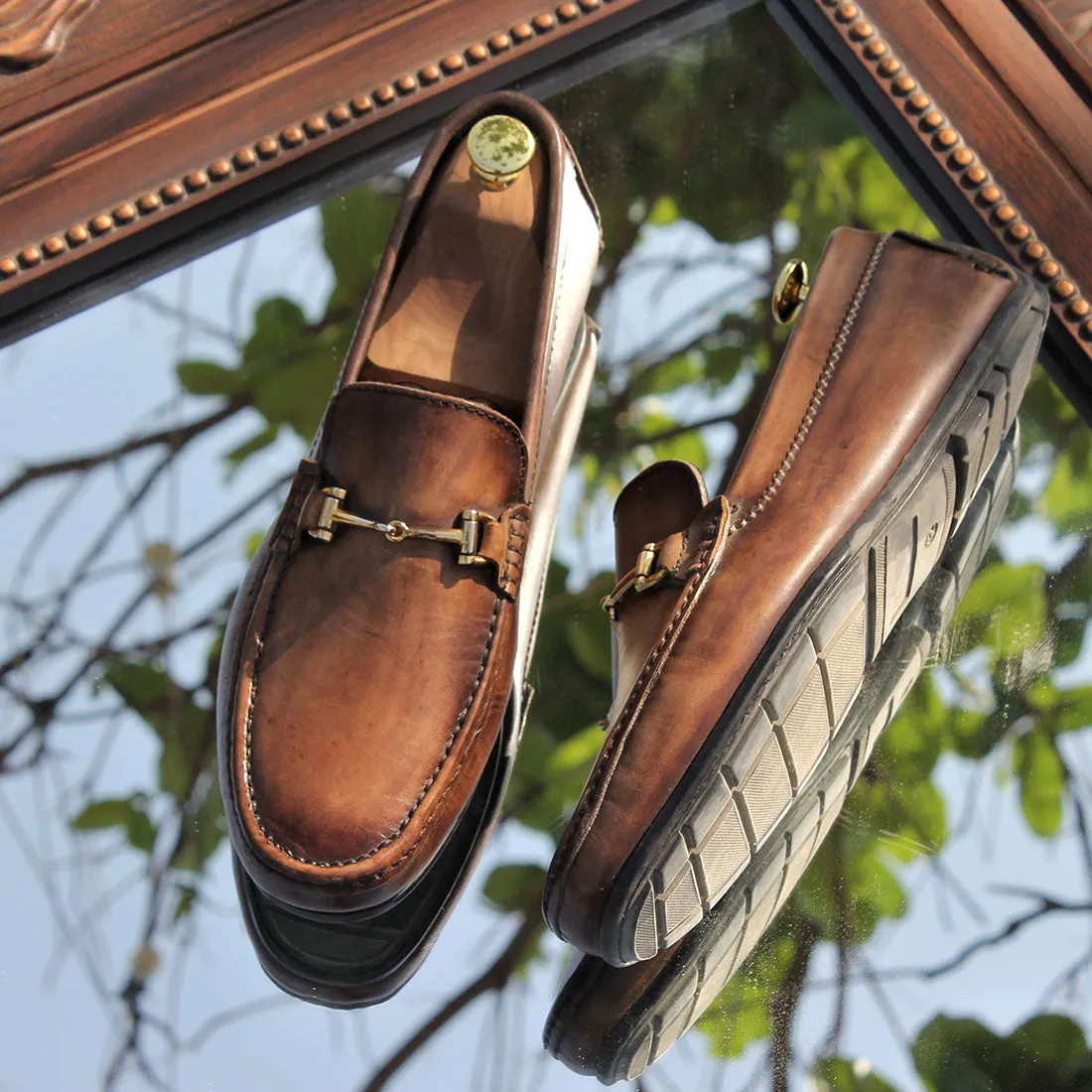 Goldenrod Tan Patina Loafers