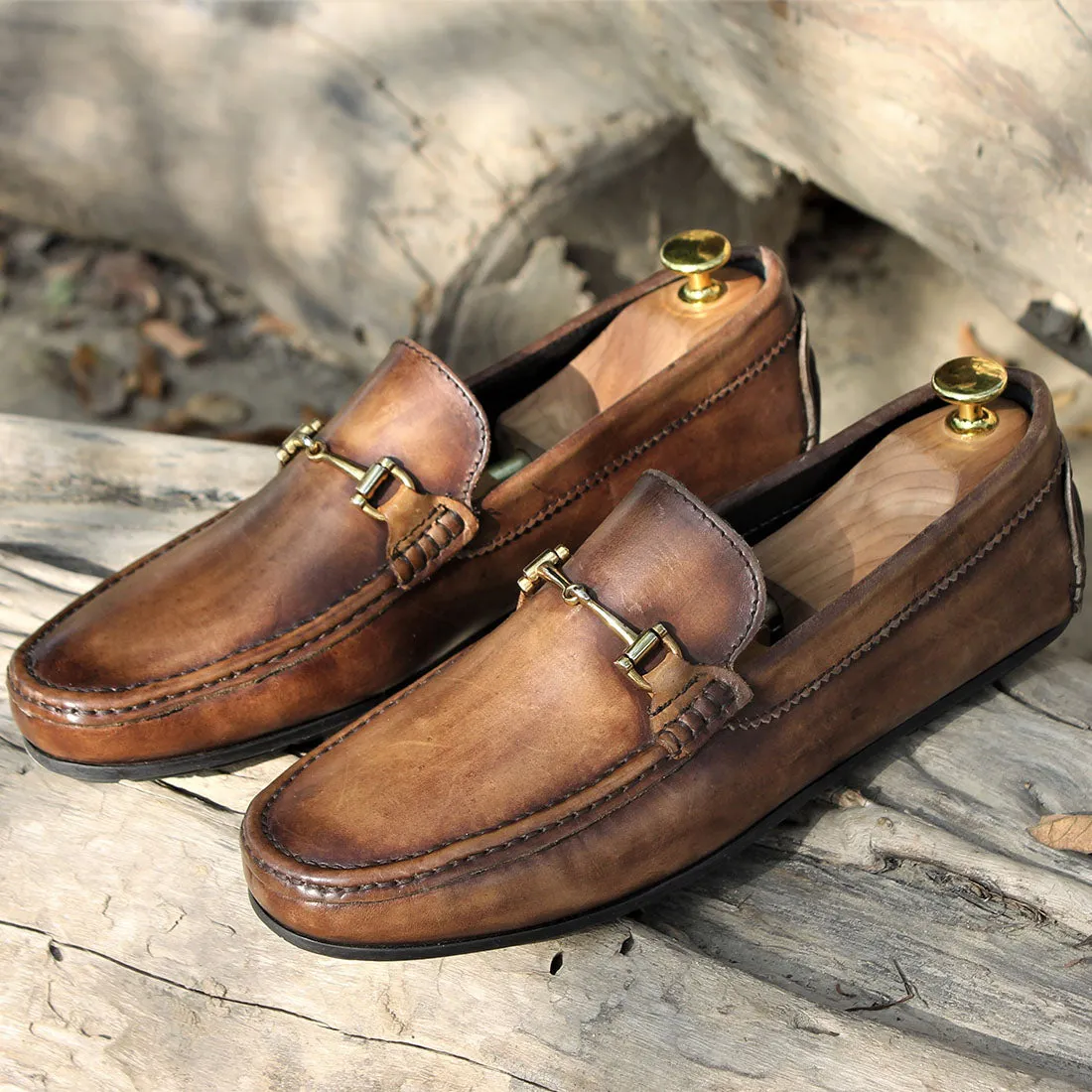 Goldenrod Tan Patina Loafers