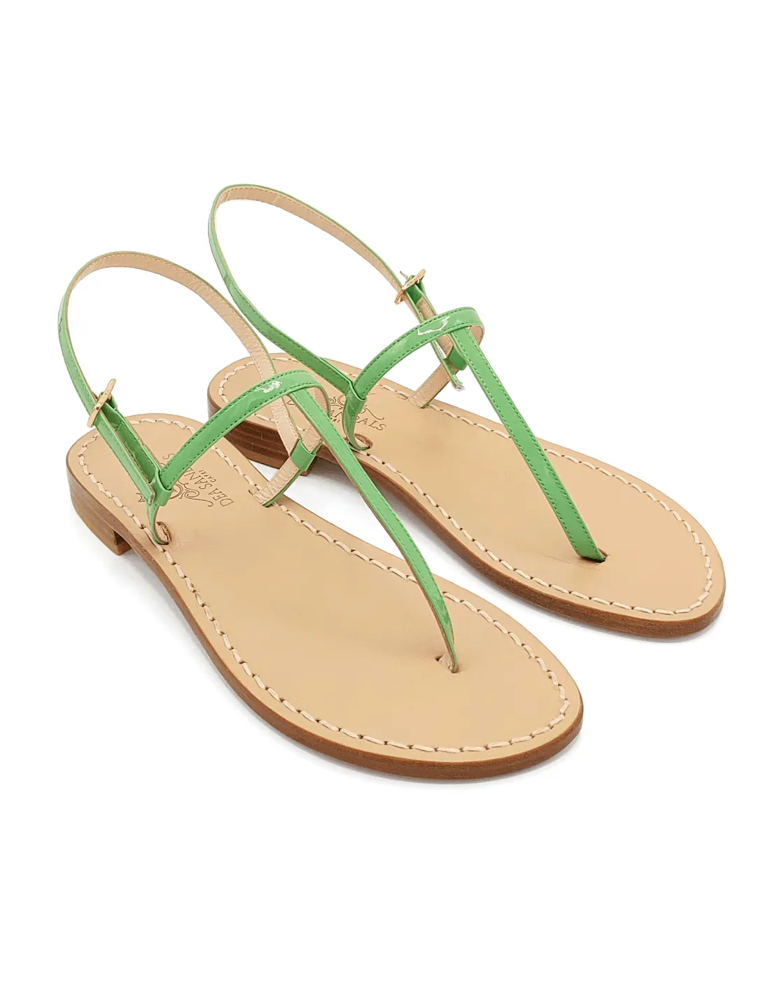 GREEN PATENT LEATHER CAPRI SANDALS (ART. DS99VV)