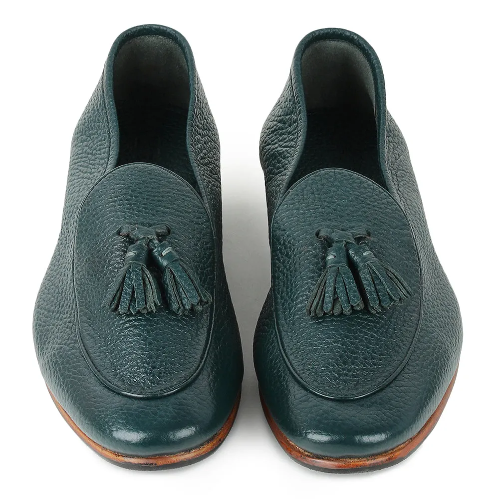 Green Unlined Supersoft City Tassel Loafers