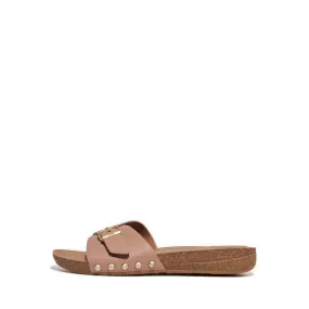 iQUSHION ADJUSTABLE BUCKLE LEATHER SLIDES