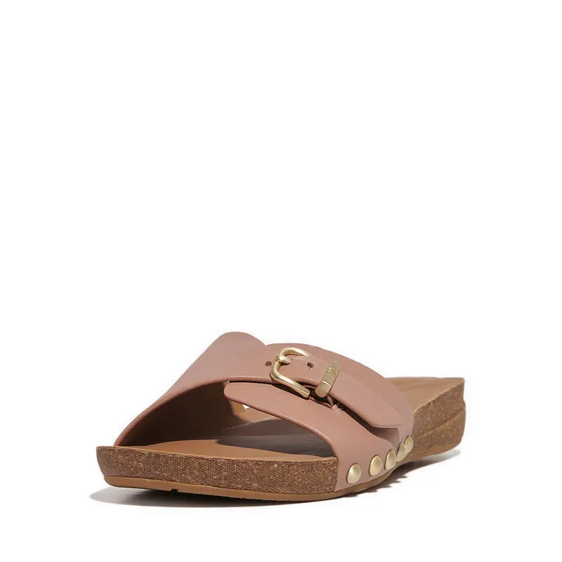 iQUSHION ADJUSTABLE BUCKLE LEATHER SLIDES