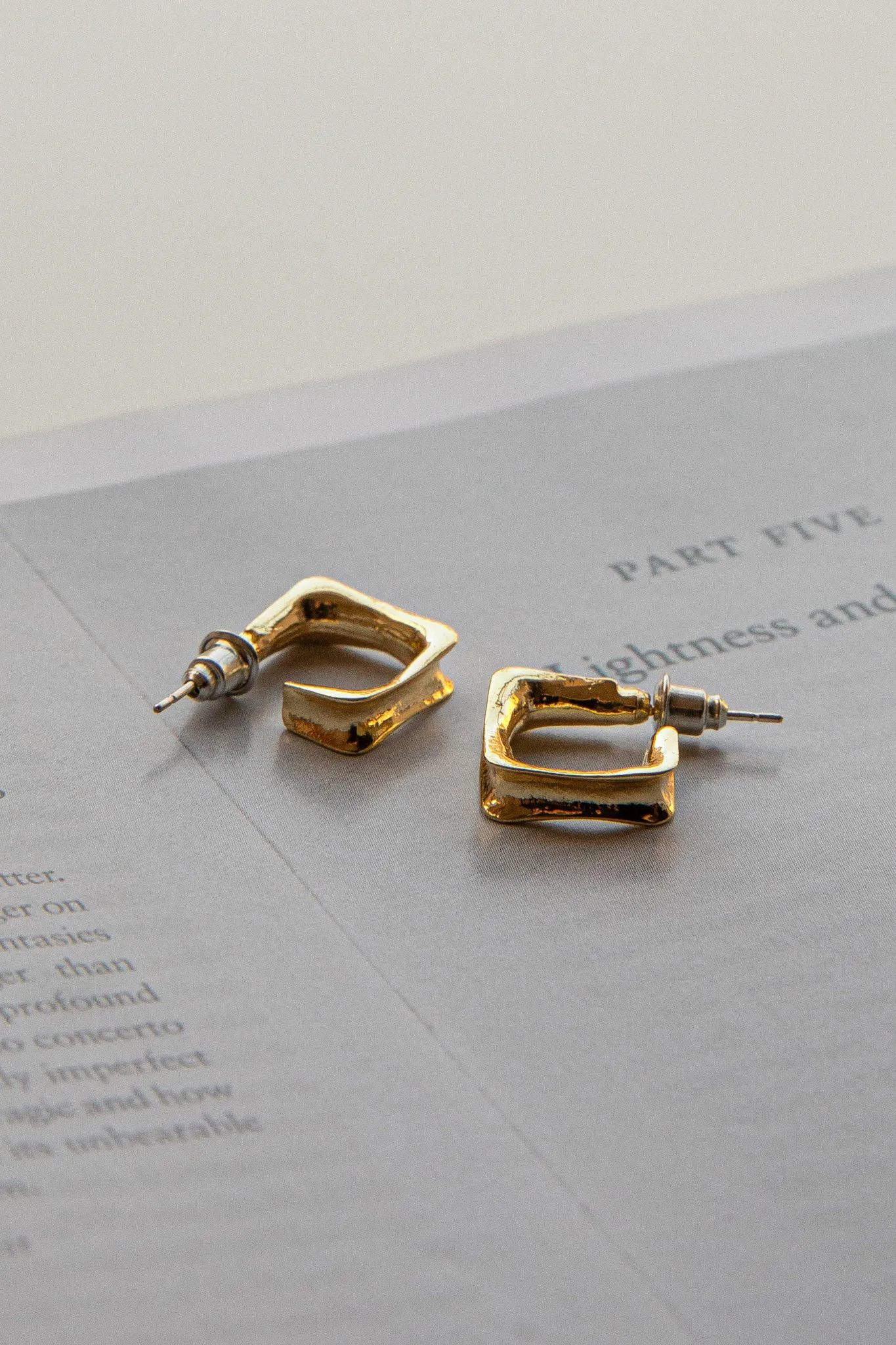 Isis Open Trapeze Hoop Earrings Gold