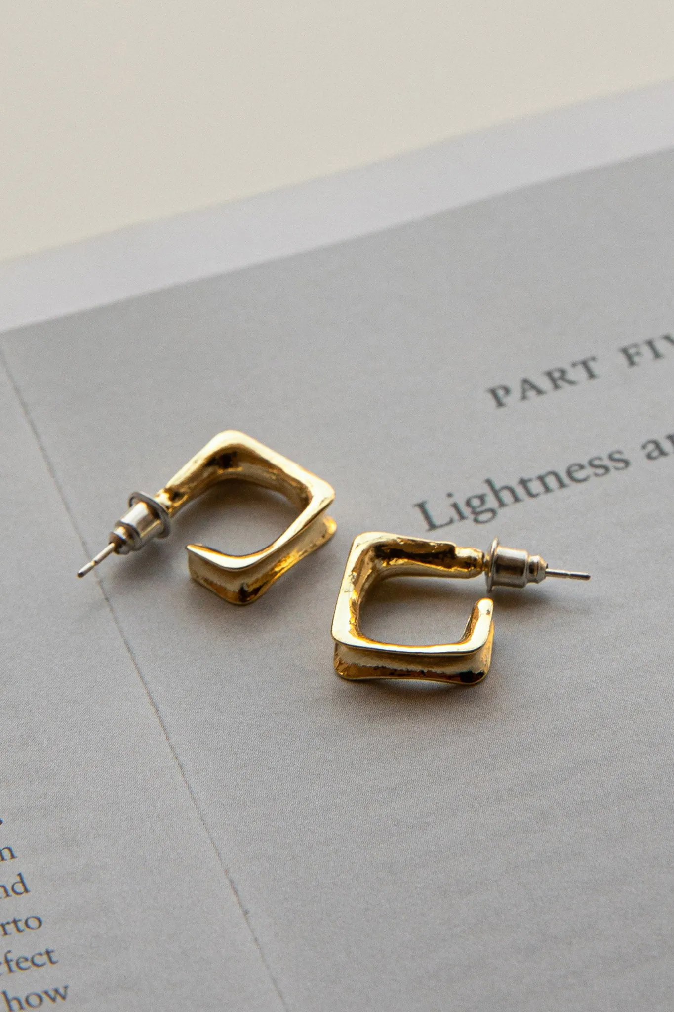 Isis Open Trapeze Hoop Earrings Gold