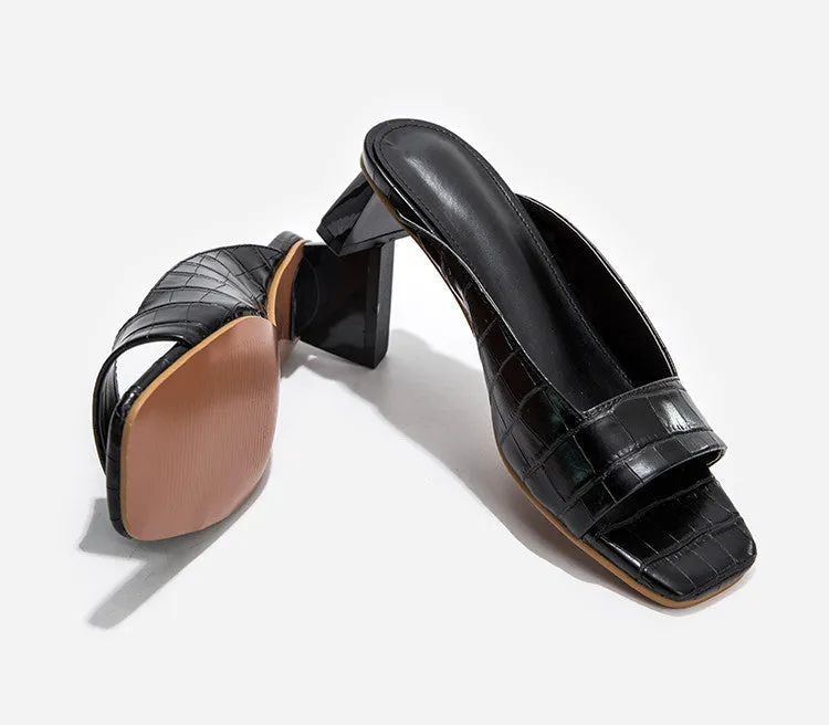 Just Don't Care Unique Print Low Heels