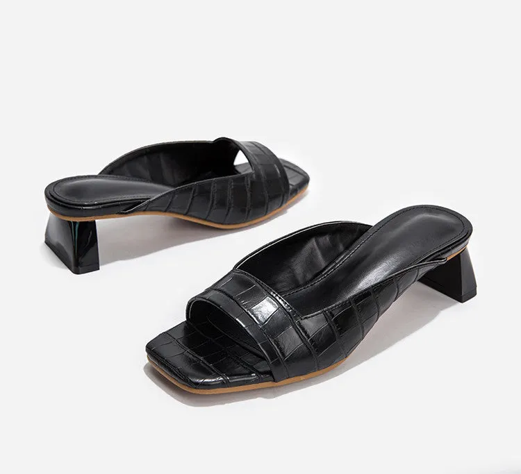Just Don't Care Unique Print Low Heels