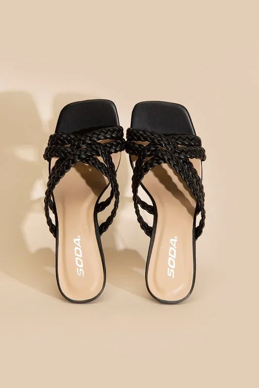 Kellen Double Cross Braided Heels
