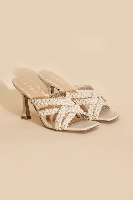 Kellen Double Cross Braided Heels