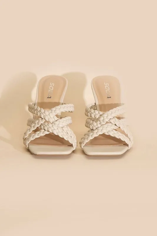 Kellen Double Cross Braided Heels