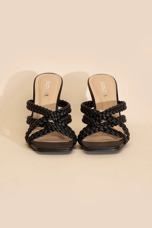 Kellen Double Cross Braided Heels