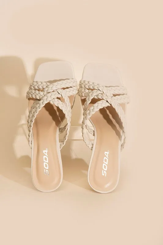 Kellen Double Cross Braided Heels