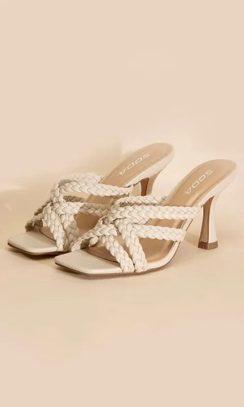 Kellen Double Cross Braided Heels