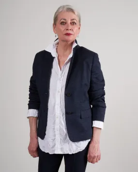 knitted blazer - deep sea