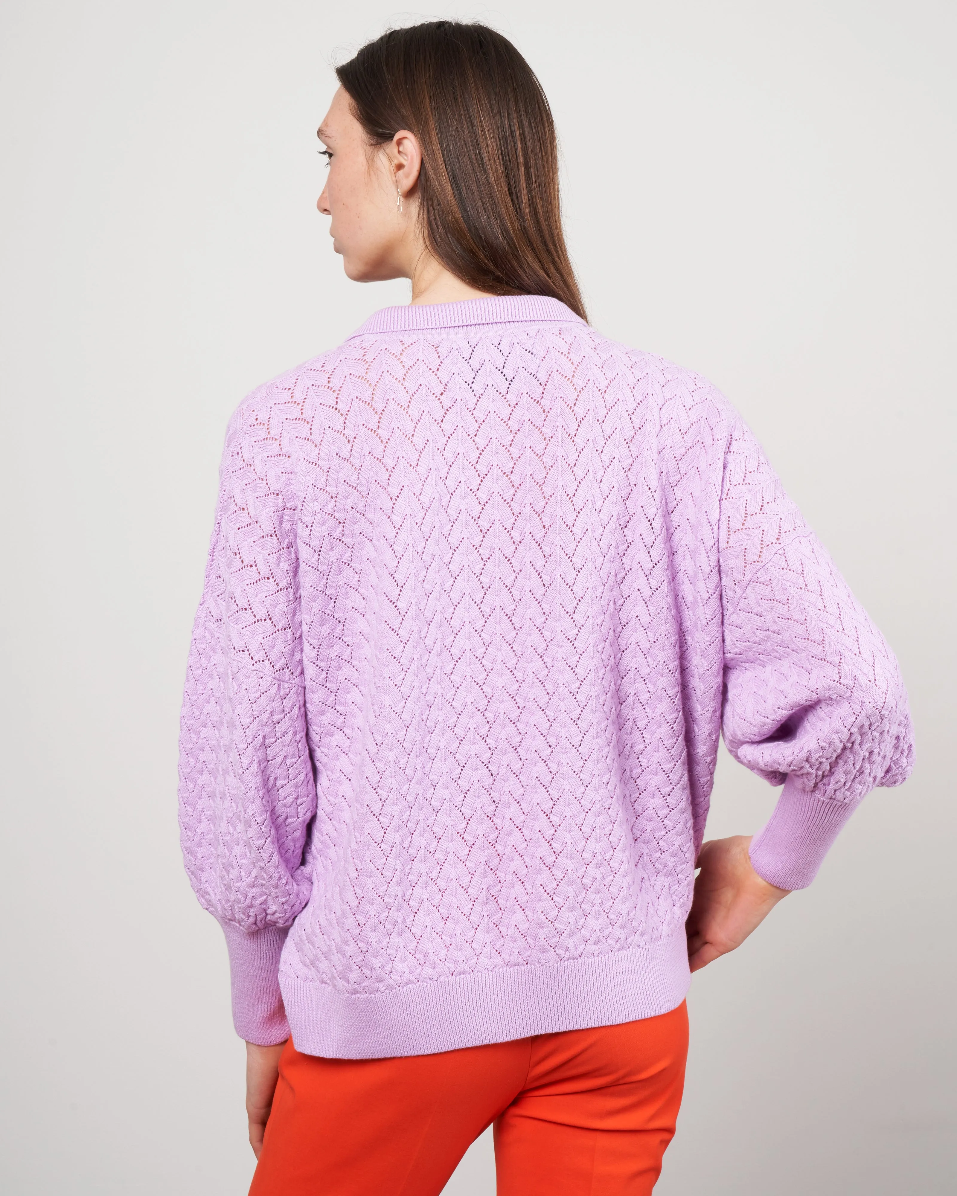 lace polo - lilac