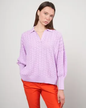 lace polo - lilac