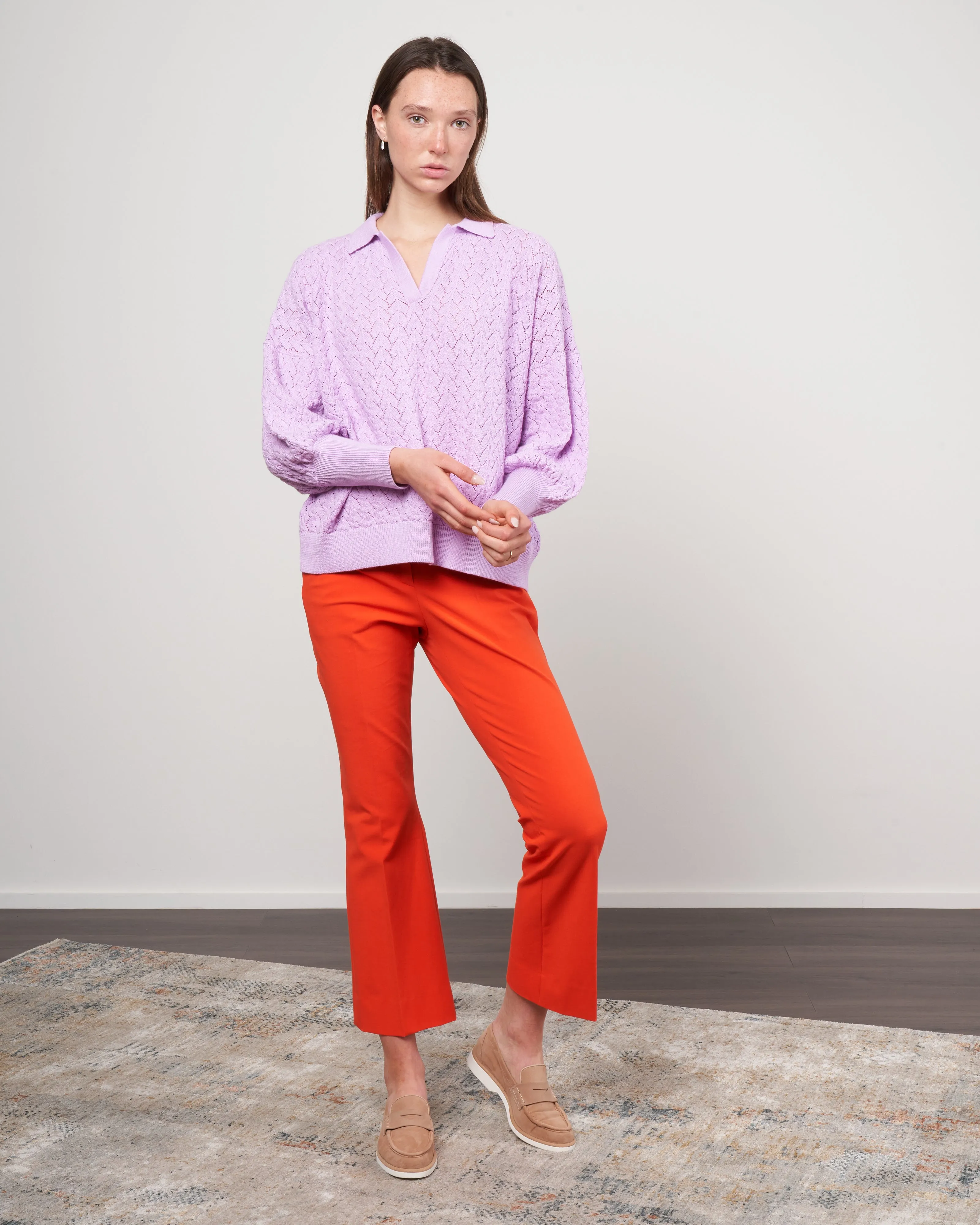 lace polo - lilac