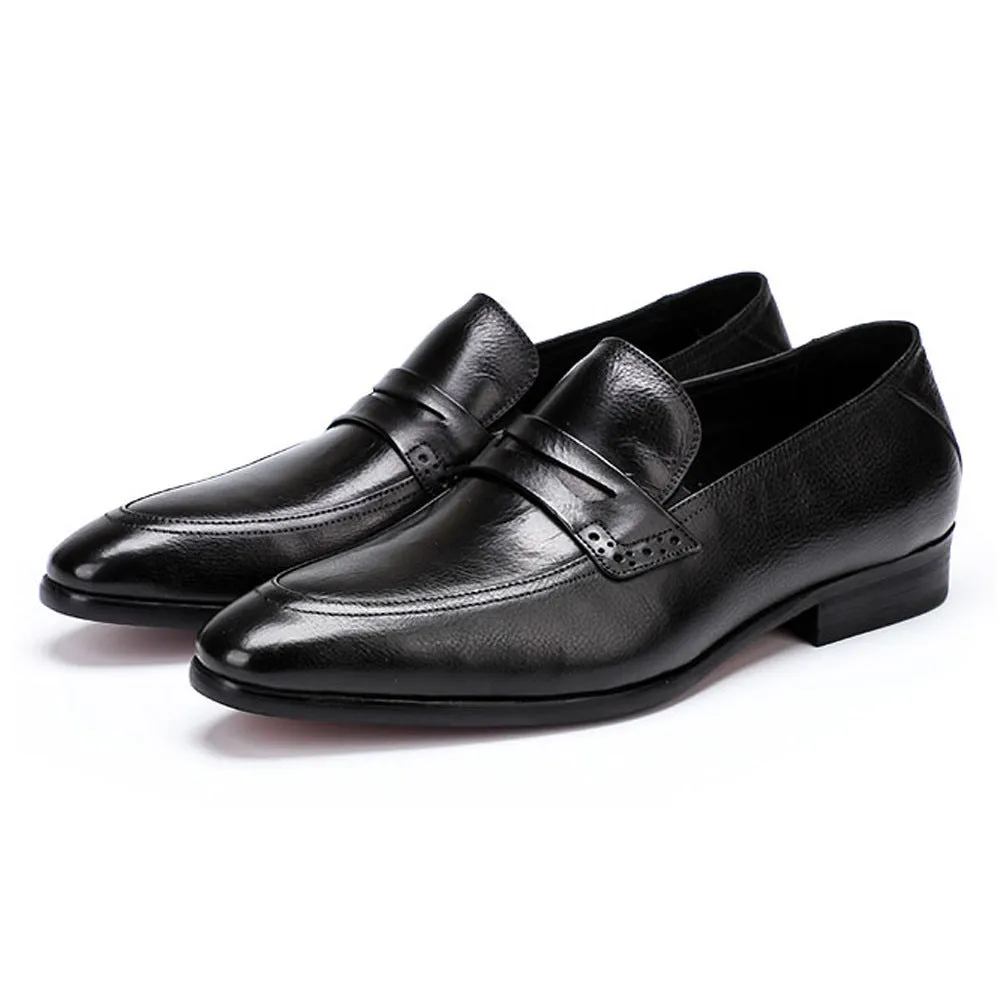 Leather One Pedal Slip on Loafers Business Formal Men's Leather Shoes