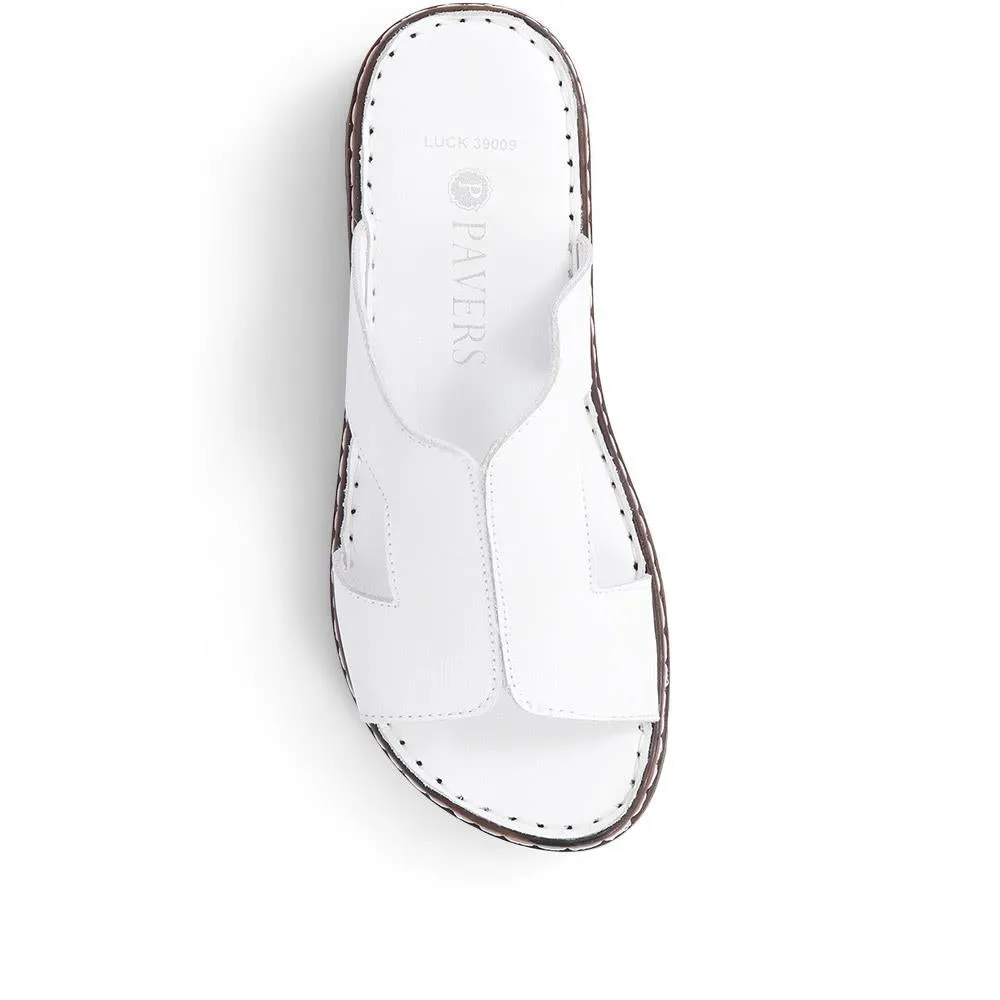 Leather Slip On Sandals - LUCK39009 / 325 535