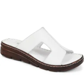 Leather Slip On Sandals - LUCK39009 / 325 535