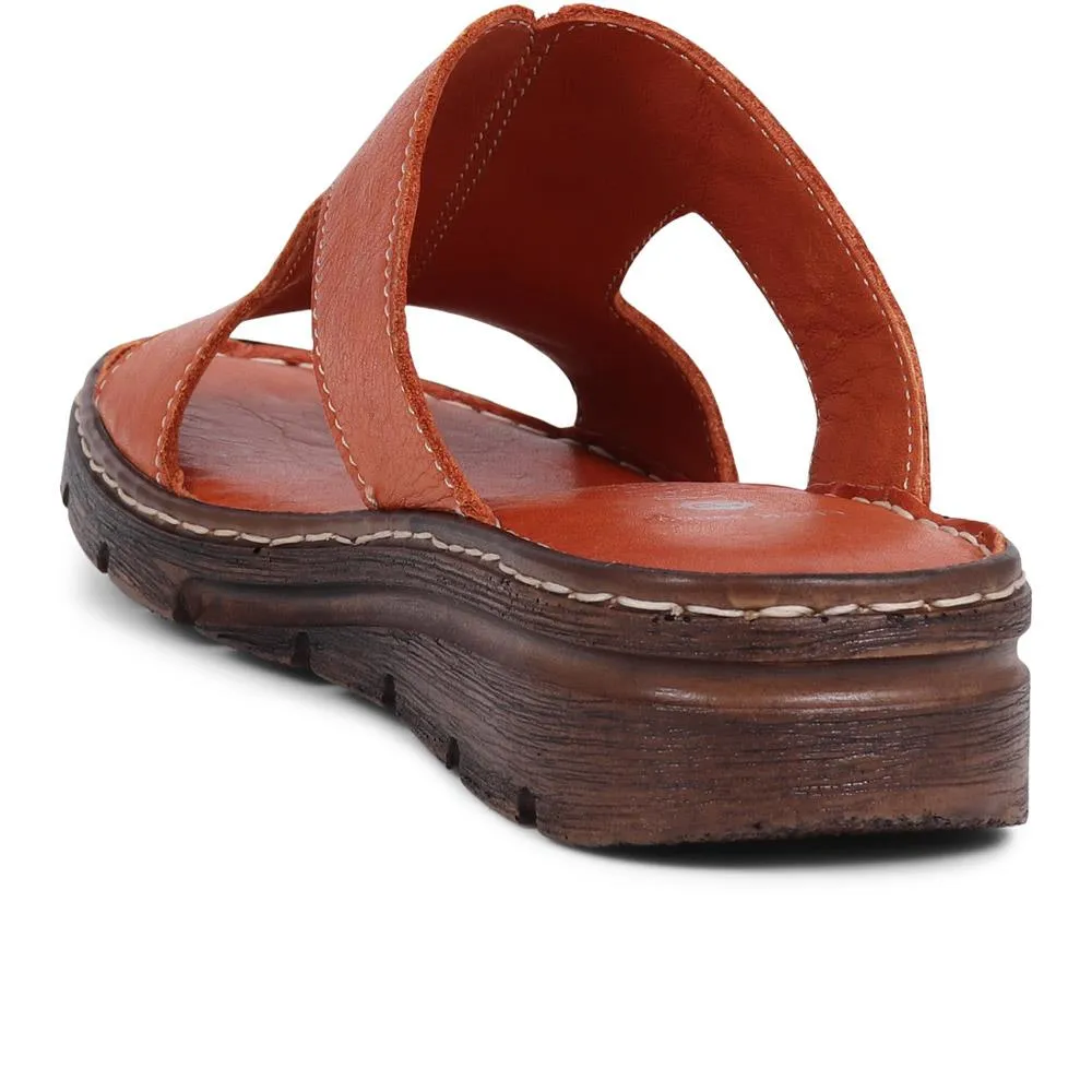 Leather Slip On Sandals - LUCK39009 / 325 535