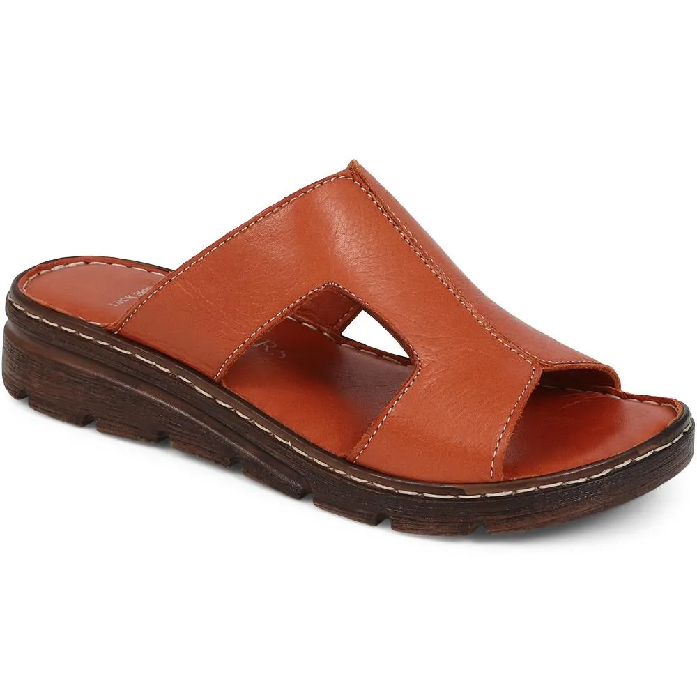 Leather Slip On Sandals - LUCK39009 / 325 535