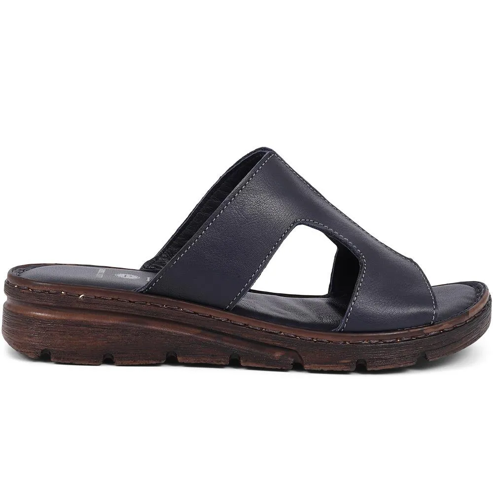 Leather Slip On Sandals - LUCK39009 / 325 535