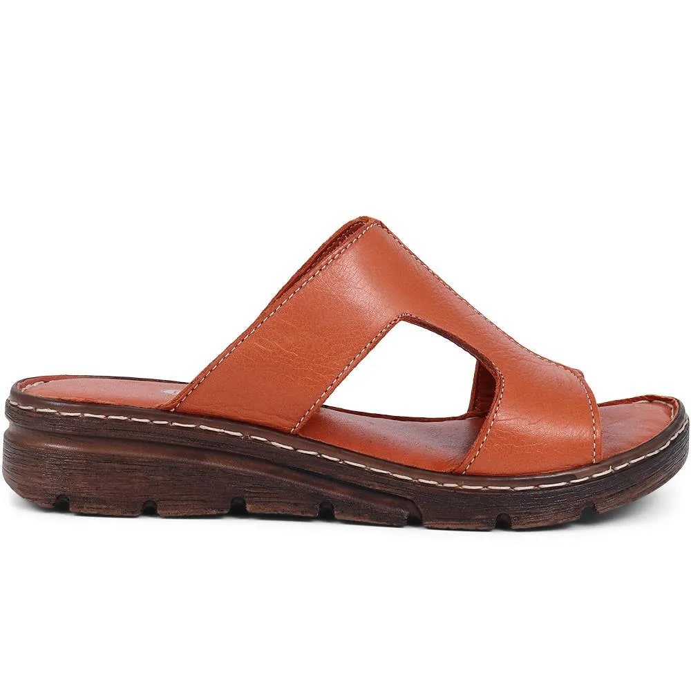 Leather Slip On Sandals - LUCK39009 / 325 535