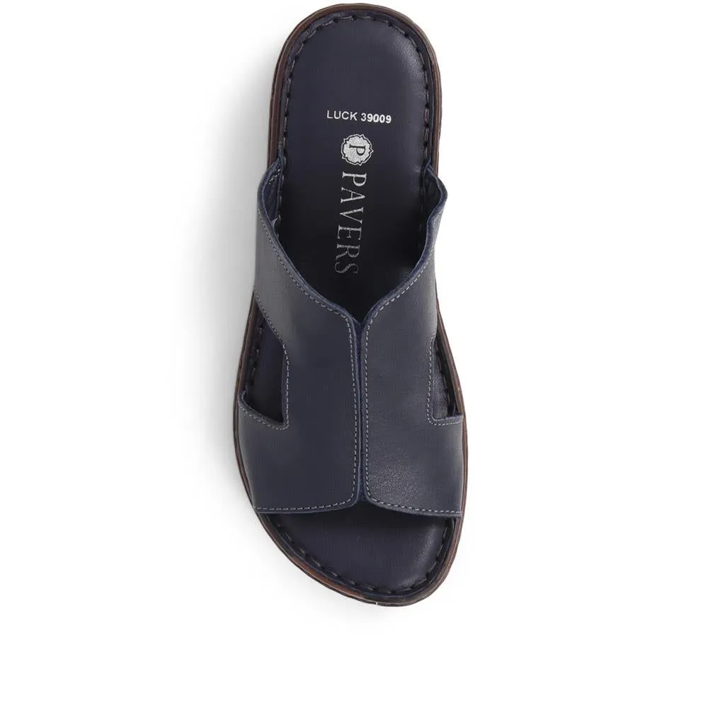 Leather Slip On Sandals - LUCK39009 / 325 535