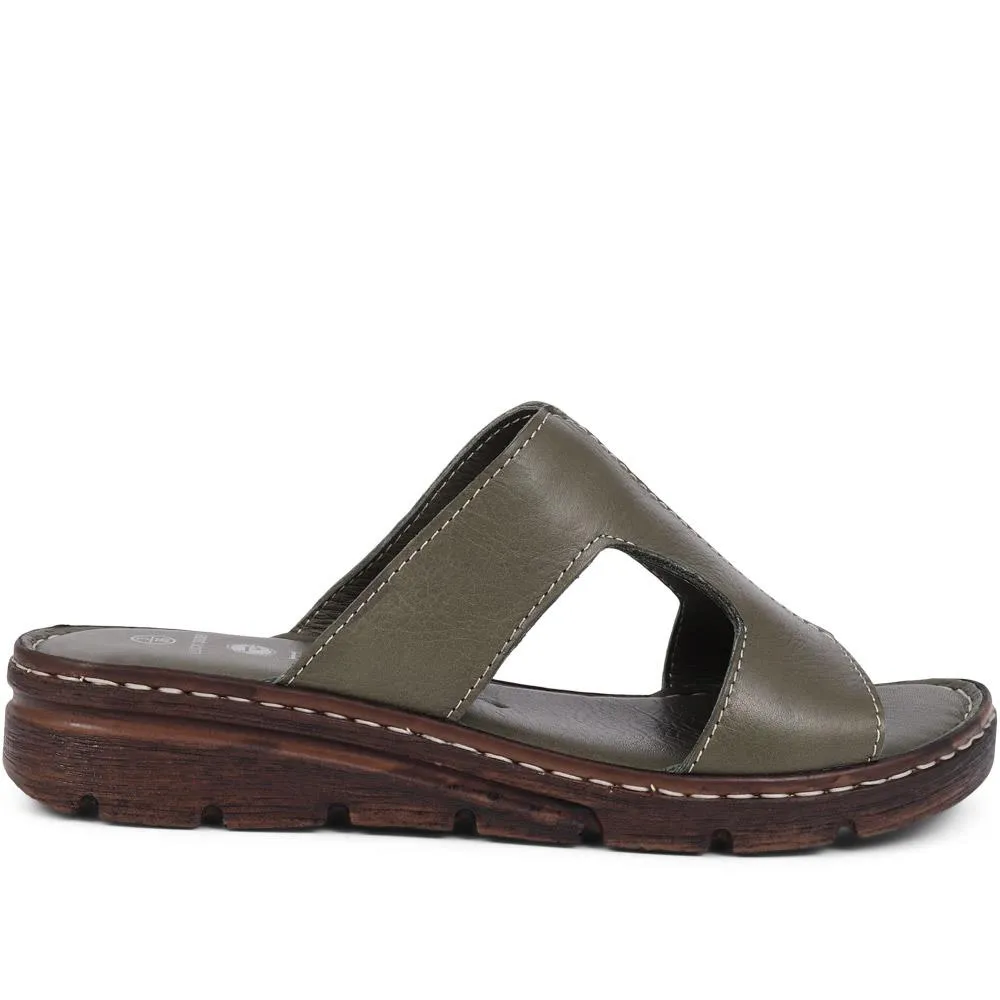Leather Slip On Sandals - LUCK39009 / 325 535