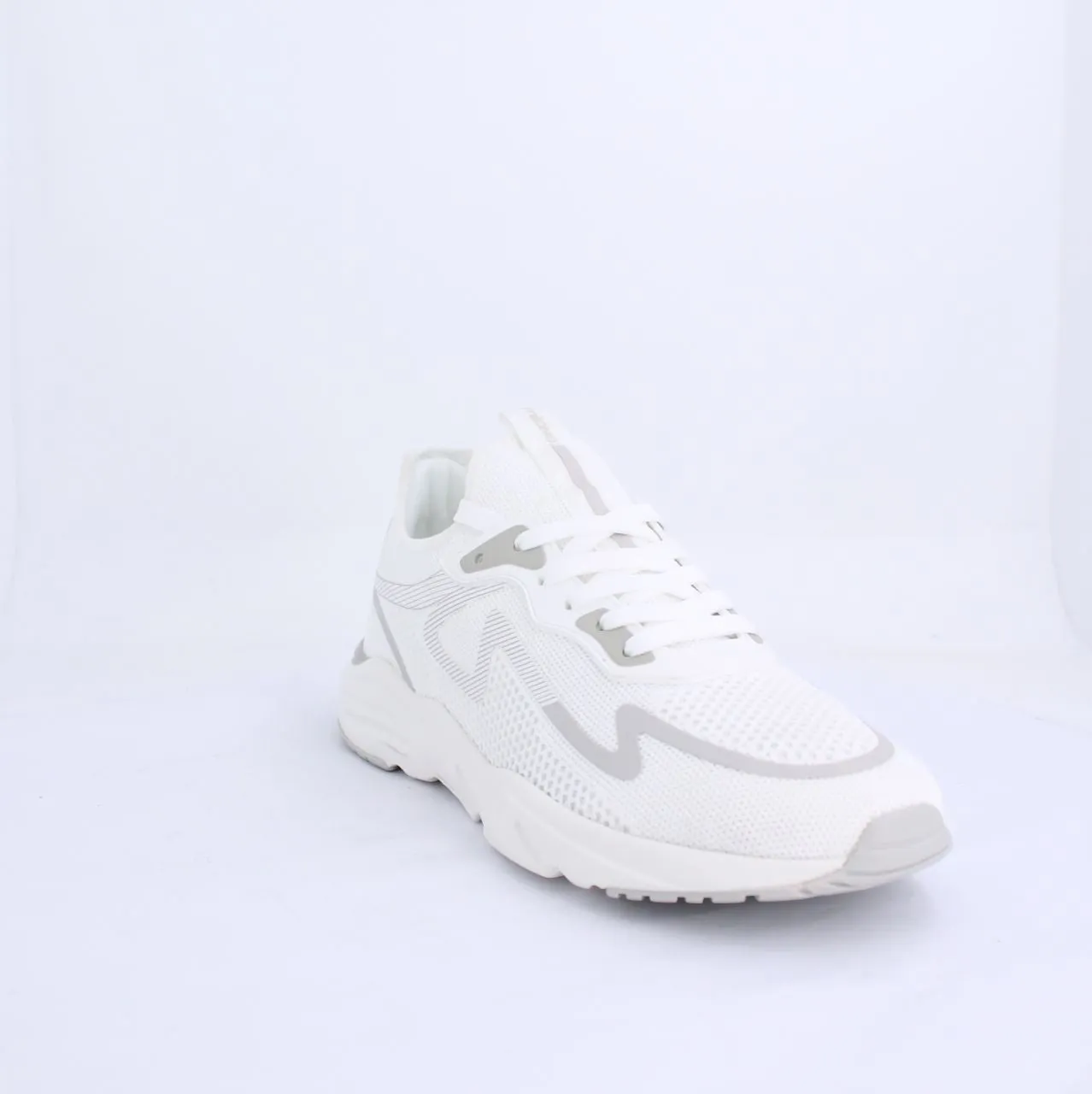 LECLERC MENS LACEUP TRAINERS-WHITE