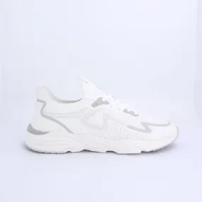 LECLERC MENS LACEUP TRAINERS-WHITE