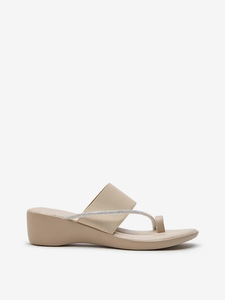 LUNA BLU Ivory Diamante Embellished Sandals