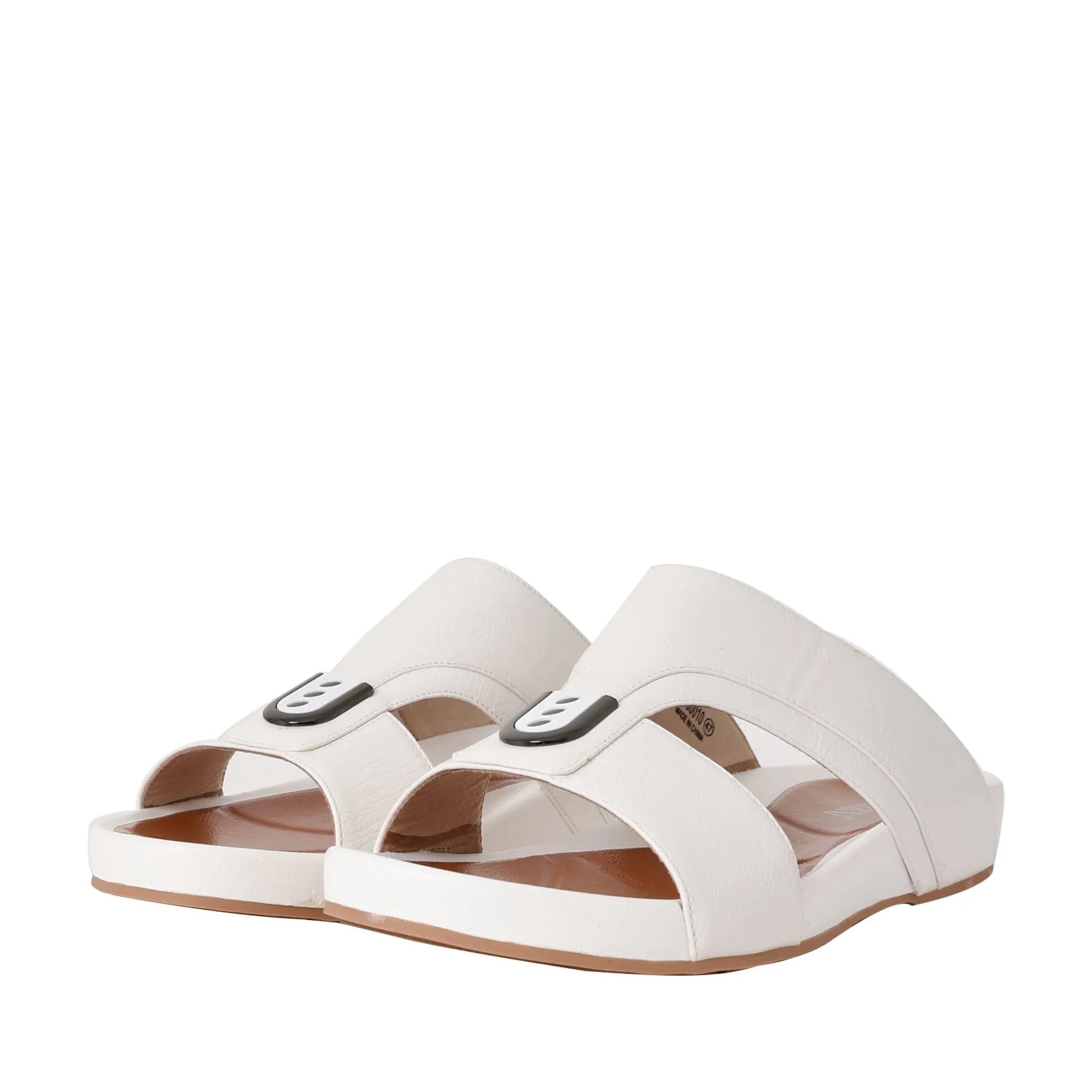 Mens Jumbo Arabic Sandals White