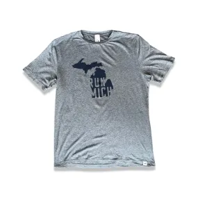 Men's RUN MICH Silhouette Performance Tech Short Sleeve - Balsam Green/White Foldover Woven Square Patch w/ Black Gazelle