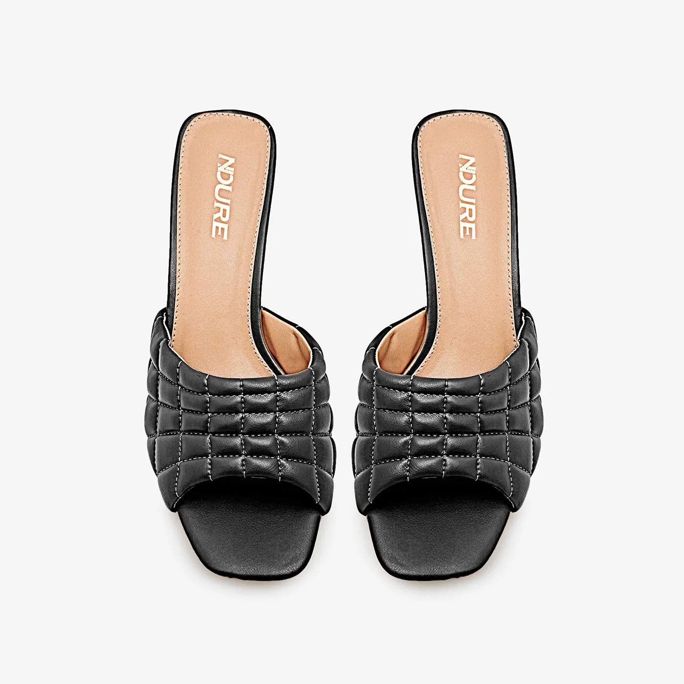 Metallic block heels