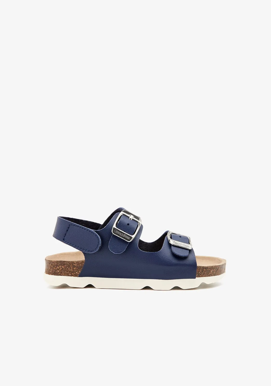 Navy Bio Buckle Sandals