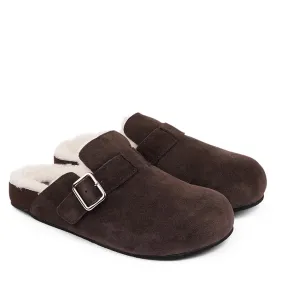 Nesso - Suede Mules with curly shearling