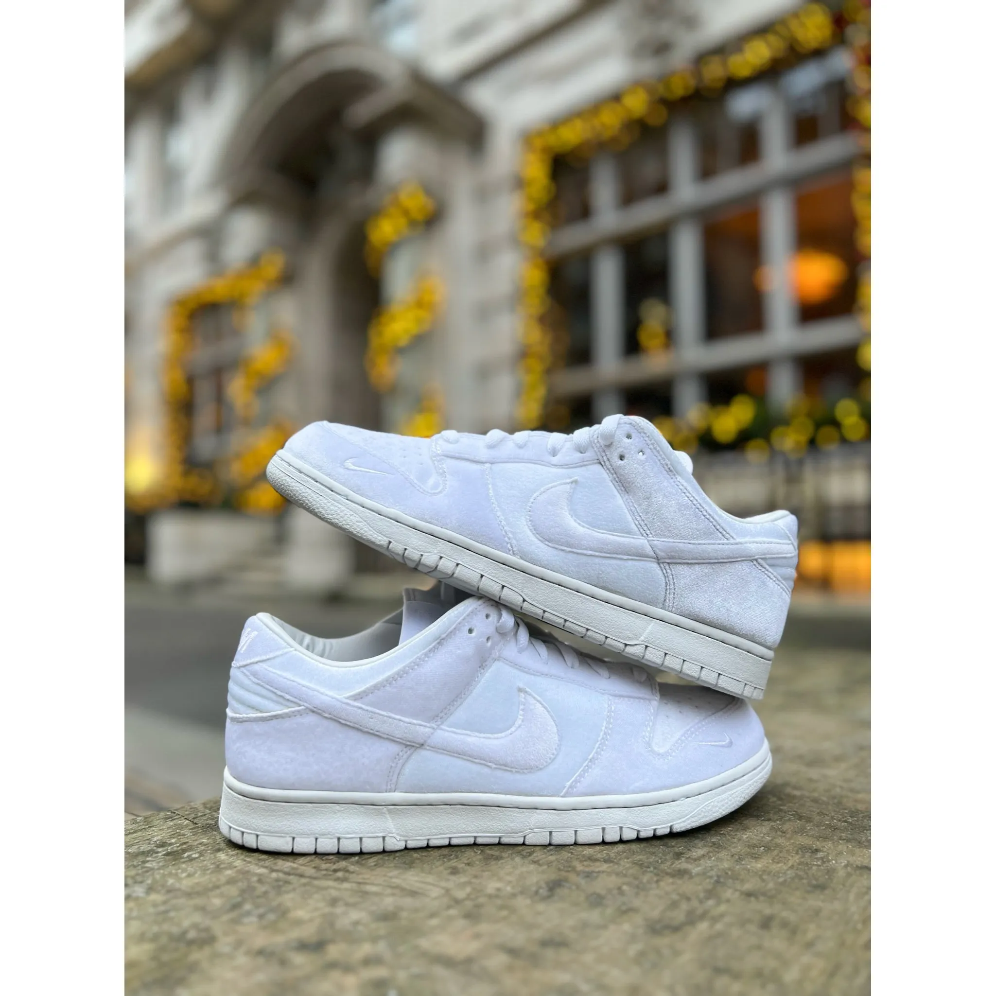 Nike Dunk Low Dover Street Market Triple White Velvet