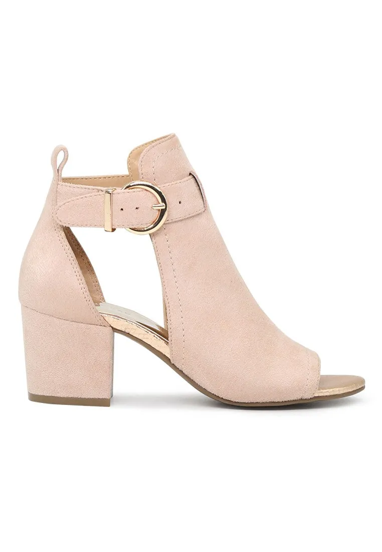 Nude Peep Toe Ankle Strap Sandals