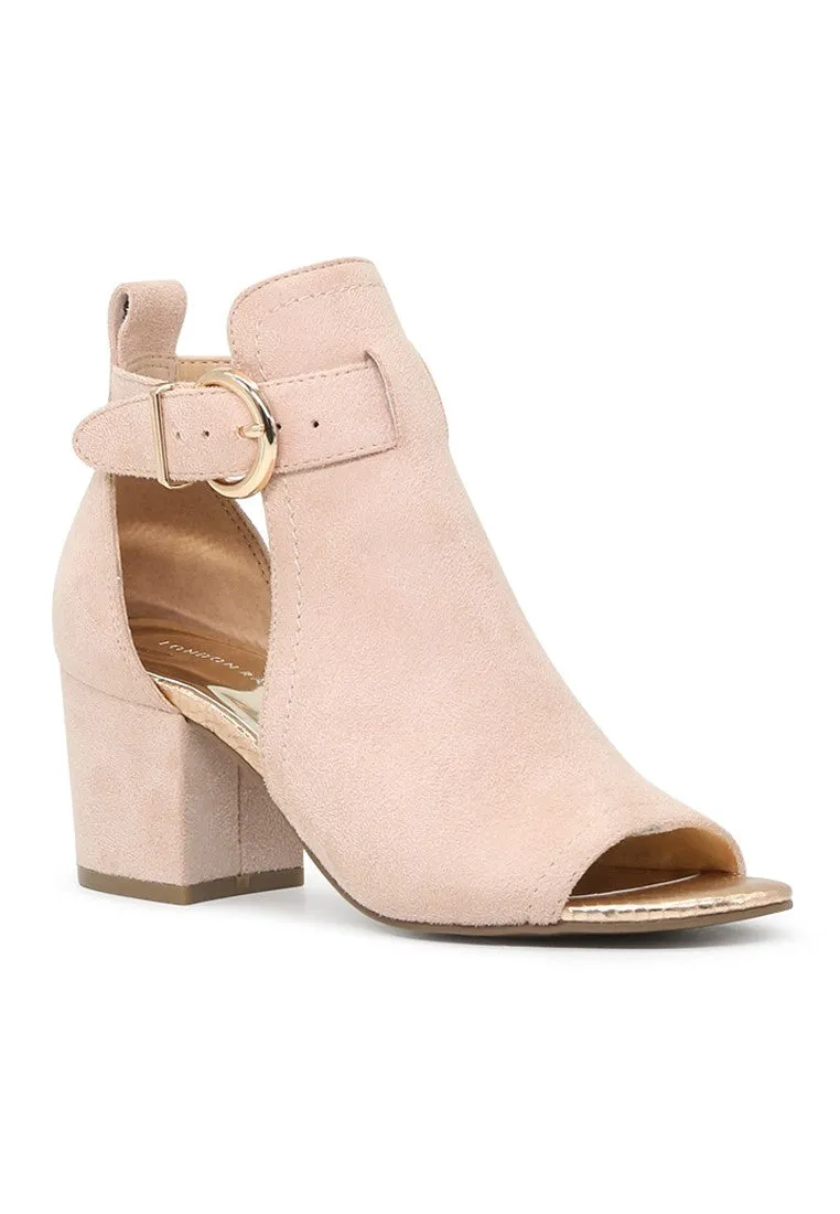 Nude Peep Toe Ankle Strap Sandals