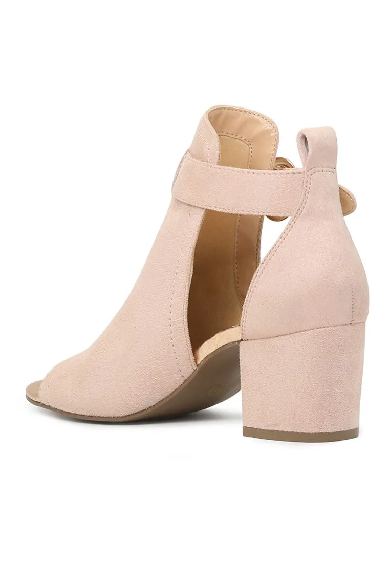 Nude Peep Toe Ankle Strap Sandals