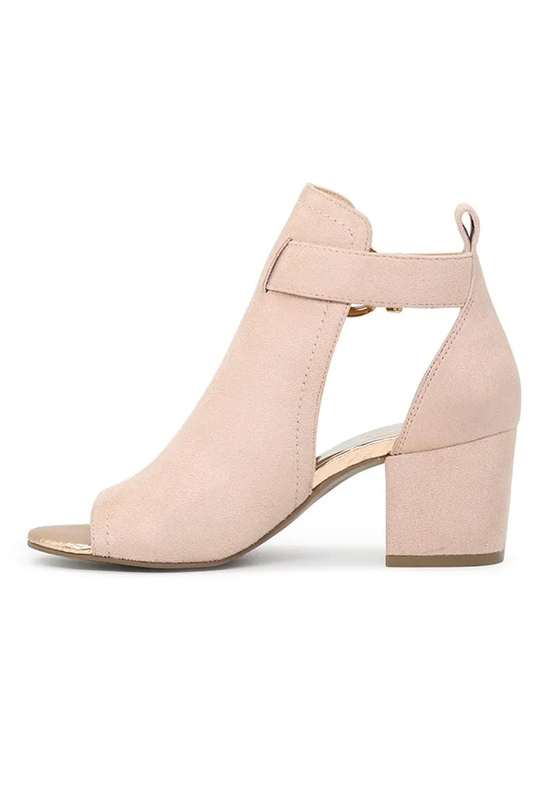 Nude Peep Toe Ankle Strap Sandals